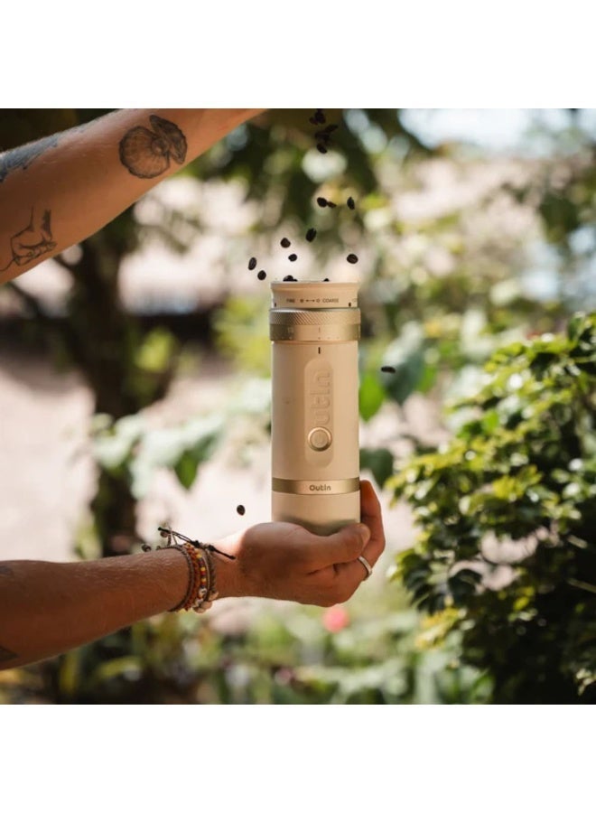 أووةن OutIn Fino Portable Electric Coffee Grinder Sand Stone White - Image 2